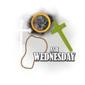 Vector illustration concept of Ash Wednesday background. Royalty Free Stock Photo