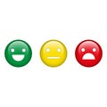 Illustration set of emoticons of emotions, sadness, joy and indifference