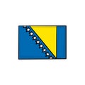 Bosnia and Herzegovina flag in drawing style isolated vector Royalty Free Stock Photo