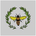 Bee illustration design logo vector. bee hand drawn vector Royalty Free Stock Photo
