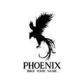 Phoenix illustration logo vector. silhouette phoenix logo template