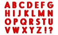 Red 3D English Letters with Exclamation and Interrogative Sign