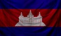 Cambodia Wave Flag Close Up