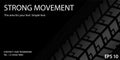 Car wheel tire track concept background, banner area space for text.