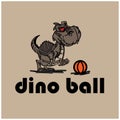 Dyno ball illustration cartoon character. Royalty Free Stock Photo