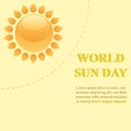 Flat vector illustration of a sun design, world sun day template, isolated on simple background. eps 10 Royalty Free Stock Photo