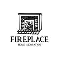 Fire place design logo vector. Royalty Free Stock Photo