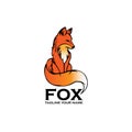 Fox icon logo vector on white background. Royalty Free Stock Photo