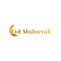 Eid mubarak typography with crescent moon