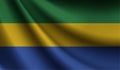 Gabon flag waving. background for patriotic and national design. illustration