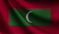 Maldives flag waving. background for patriotic and national design. illustration