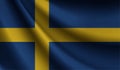 Sweden flag waving. background for patriotic and national design. illustration Royalty Free Stock Photo