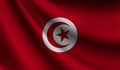 Tunisia flag waving. background for patriotic and national design. illustration