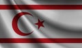 Turkish republic of northern cyprus flag waving. background for patriotic and national design. illustration Royalty Free Stock Photo