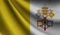 Vatican City Holy See flag waving. background for patriotic and national design. illustration