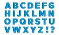 Blue 3D English Letters with Exclamation and Interrogative Sign