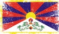 Tibet flag with grunge texture