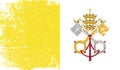 Vatican City Holy See flag with grunge texture Royalty Free Stock Photo