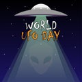 World UFO Day Vector Illustration, Perfect For Posters, Background, easy to edit, eps 10