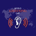 Vector illustration with the theme of World Listening Day, World Hearing Day