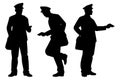 Set of postmen silhouette vector