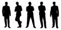 Set of standing businessmen silhouette 