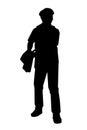 Asian gangster boy with his weapon silhouette