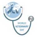 World Veterinary Day. Silhouettes of pets