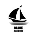 Vector illustration, sailboat silhouette Logo Template, isolated on white background Royalty Free Stock Photo