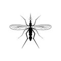 Silhouette Mosquito Vector Illustration isolated on a white background, suitable for symbols, icons, logos and more Royalty Free Stock Photo