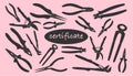 Silhouette Tools set. Quote Certificate.