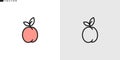 Sweet peach icon. Outline style