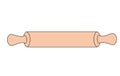 Rolling pin vector stock illustration. A tool for a baker, making dough.