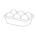 Open egg box with vector stock illustration. Fresh organic chicken eggs in carton pack or egg container with copy space. Royalty Free Stock Photo