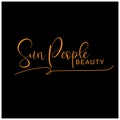 Sun people beauty lettering design vector