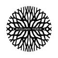 Tree roots circle logo badge modern Vector illustration Royalty Free Stock Photo