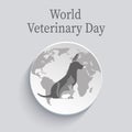 World Veterinary Day illustration on gray background