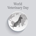 World Veterinary Day illustration on gray background Royalty Free Stock Photo
