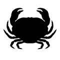 silhouette of crab on white background Royalty Free Stock Photo