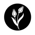 Silhouette of a flower bud vector art Royalty Free Stock Photo