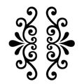 Old fashion floral decoration ornament on white background