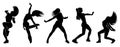 Breakdance Silhouette vectors on white background