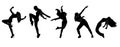 Breakdance Silhouette vectors on white background