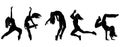 Breakdance Silhouette vectors on white background