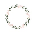 Round frame made of pink flowers. Poppies vector stock illustration. Royalty Free Stock Photo