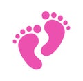 Footsteps.Baby shower.New born.It`s a boy, girl. Royalty Free Stock Photo