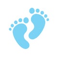 Baby footprints silhouette .It`s a boy. Royalty Free Stock Photo