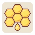 Filled color outline icon for hive.