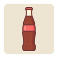 Filled color outline icon for coke. Royalty Free Stock Photo