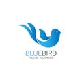 Blue bird flying design logo vector Royalty Free Stock Photo